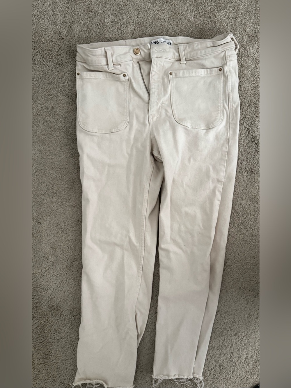 Zara Straight Leg Cream Denim
